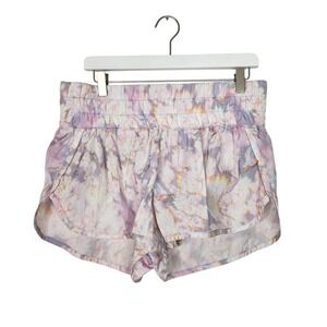 FP MOVEMENT X HATCH Maternity Shorts Womens Medium Tie Dye Lined Running 3"